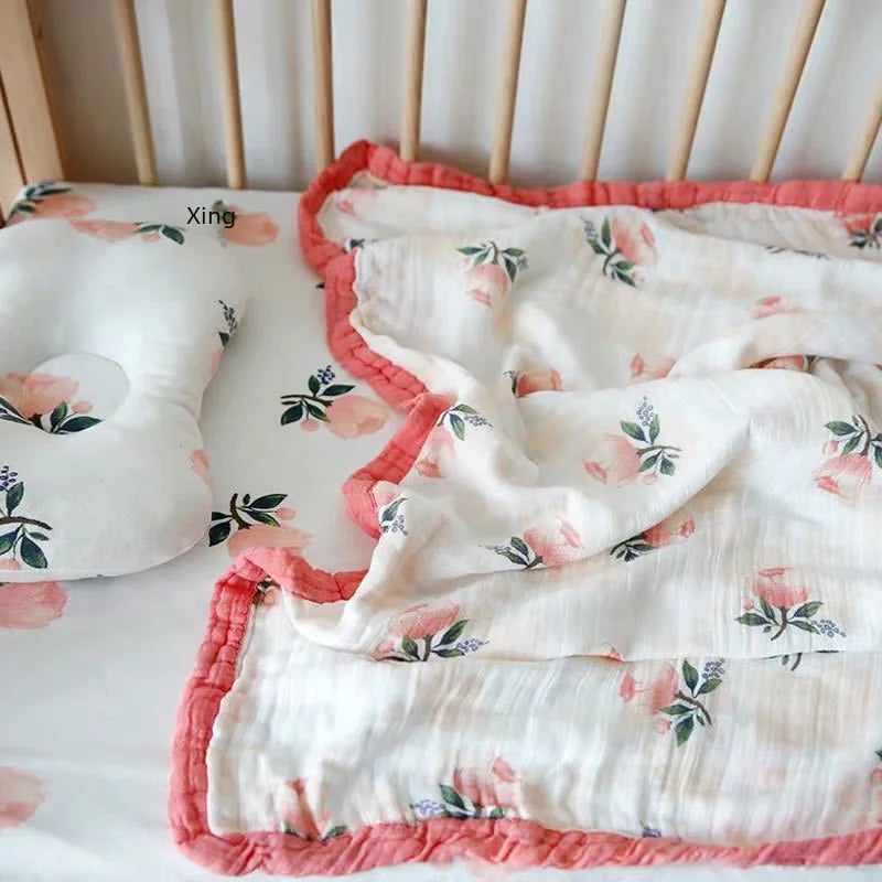 Bamboo Cotton 4-Layer Muslin Bath Towel and Swaddle