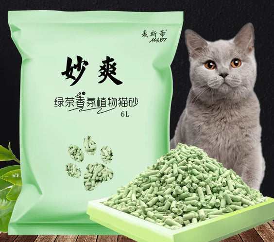 Green Tea Tofu Cat Litter, 6L Plant-Based Clumping