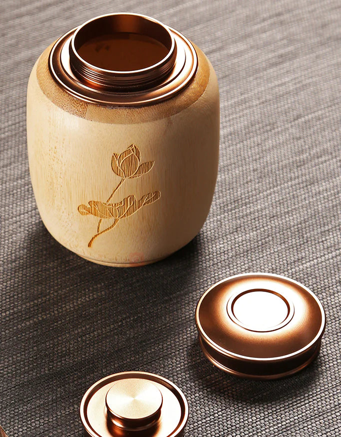 Bamboo Tea Canister and Tea Awakening Box