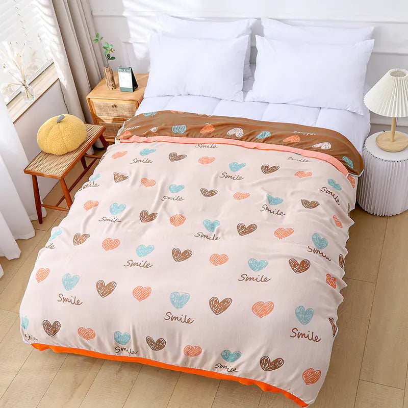 Bamboo Fiber Cooling Blanket - Reversible Summer Quilt