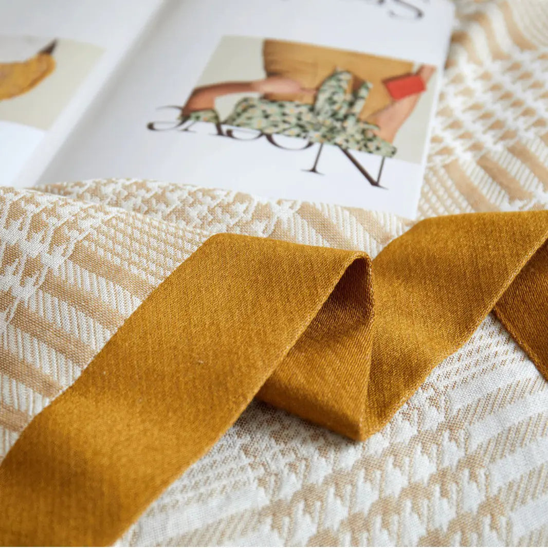 New Tassel Bamboo Fiber Towel Blanket with Jacquard Design