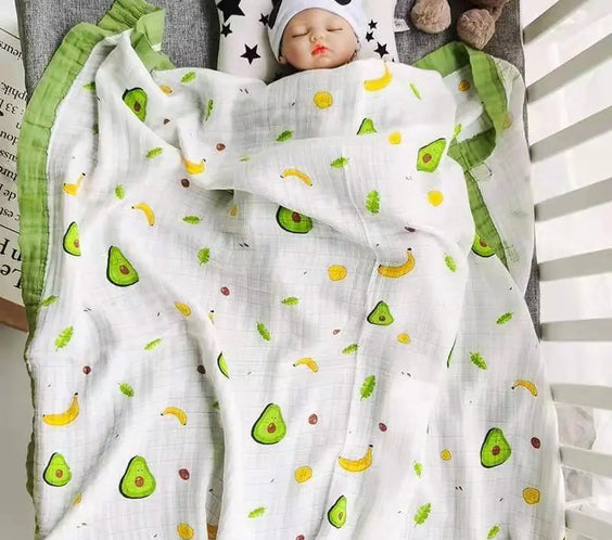 Bamboo Cotton 4-Layer Muslin Bath Towel and Swaddle