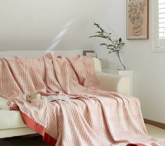 New Tassel Bamboo Fiber Towel Blanket with Jacquard Design