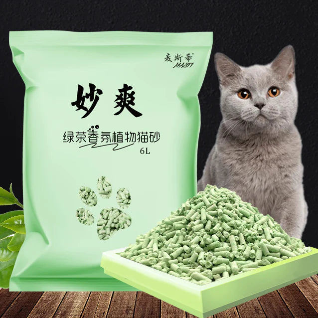 Green Tea Tofu Cat Litter, 6L Plant-Based Clumping