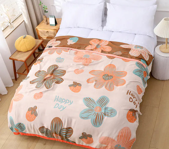 Bamboo Fiber Cooling Blanket - Reversible Summer Quilt