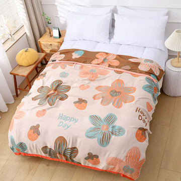 Double Yarn-Dyed Cool Blanket 150*200 Flowers